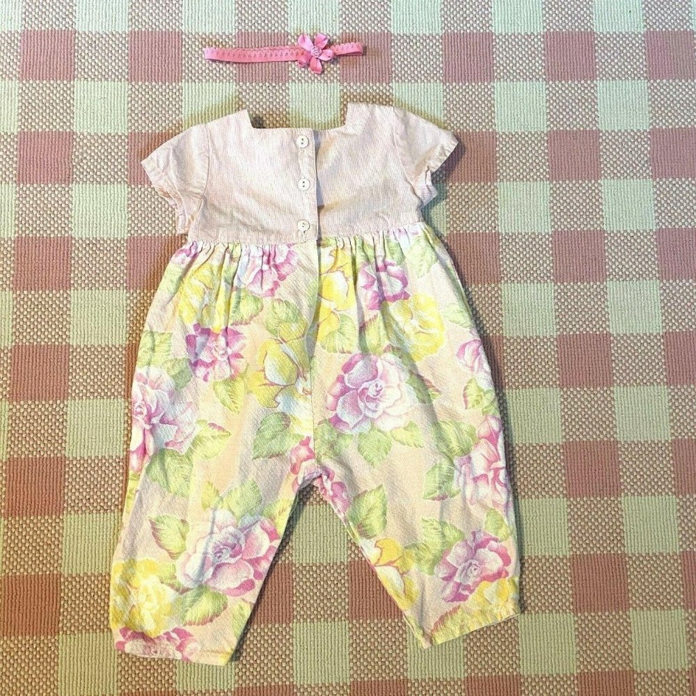 Baby Lulu Girls Pink Floral One Piece 9 Months Rom - Picture 6 of 6